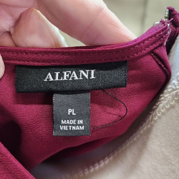 Alfani Dark Pink Ruffle Sleeve Popover Blouse Size Large Petite - Picture 8 of 10